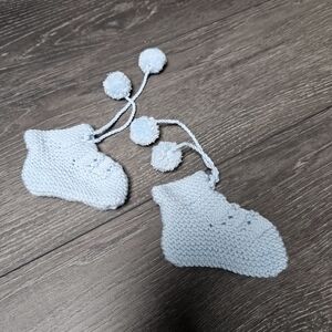 Baby blue crochet booties